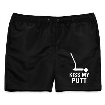 Küss meinen Putt Golf Humor Golfer Spaß Design - Männer Badeshorts - Schwarz - Vorne - AI Model Male 178 light (178cm)