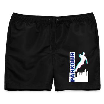Parkour - Männer Badeshorts - Schwarz - Vorne - AI Model Male 178 light (178cm)