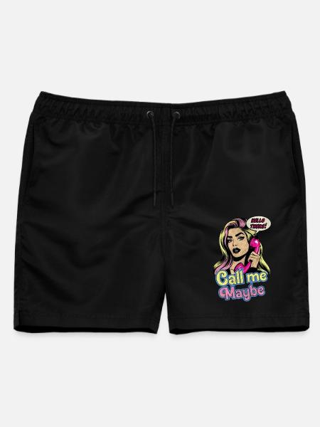 Nenn mich vielleicht - Männer Badeshorts - Schwarz