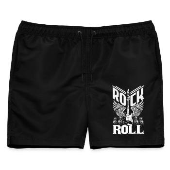 Lustiges Musiker - Männer Badeshorts - Schwarz - Vorne - AI Model Male 178 light (178cm)