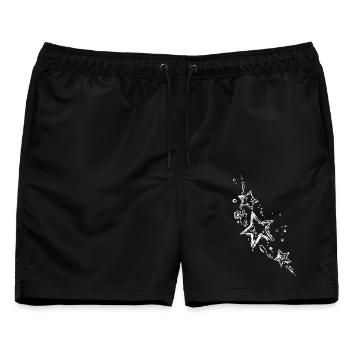 Water splash, Sterne mit Tribal aus Wassertropfen - Männer Badeshorts - Schwarz - Vorne - AI Model Male 178 light (178cm)