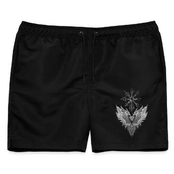 Rabe Odin Vegvisir Valknut - Männer Badeshorts - Schwarz - Vorne - AI Model Male 178 light (178cm)