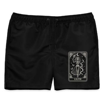Lilith Skelettgöttin Mondschein - Männer Badeshorts - Schwarz - Vorne - AI Model Male 178 light (178cm)