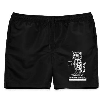Der Kaffee ist kaputt... - Männer Badeshorts - Schwarz - Vorne - AI Model Male 178 light (178cm)