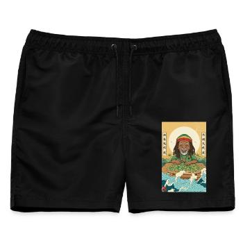 Kawaii Weed Smoker - Männer Badeshorts - Schwarz - Vorne - AI Model Male 178 light (178cm)