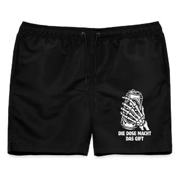 Bier - Die Dose macht das Gift | Wortspiel - Männer Badeshorts - Schwarz - Vorne - AI Model Male 178 light (178cm)