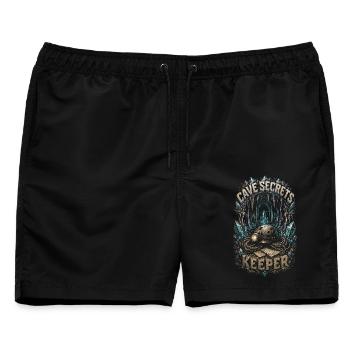 Höhlenforschung Spelunking Cave Secrets Keeper - Männer Badeshorts - Schwarz - Vorne - AI Model Male 178 light (178cm)