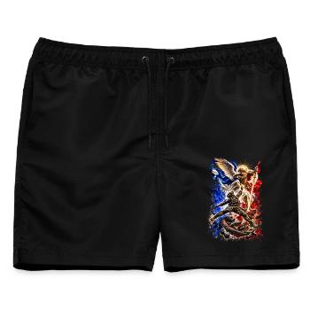St. Michael der Beschützer - Männer Badeshorts - Schwarz - Vorne - AI Model Male 178 light (178cm)