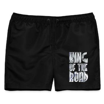 King Of The Road White Steel - Männer Badeshorts - Schwarz - Vorne - AI Model Male 178 light (178cm)