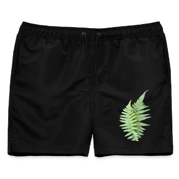 Farn Blätter Farnblätter grün - Männer Badeshorts - Schwarz - Vorne - AI Model Male 178 light (178cm)