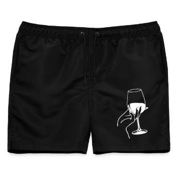 Weißwein-Liebhaber - Männer Badeshorts - Schwarz - Vorne - AI Model Male 178 light (178cm)