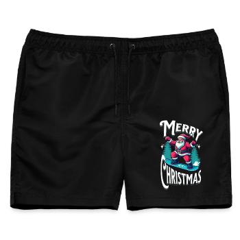 Snowboard Santa Claus - Männer Badeshorts - Schwarz - Vorne - AI Model Male 178 light (178cm)
