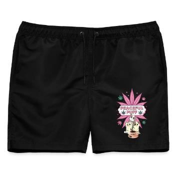 Peaceful Puff C&C - Männer Badeshorts - Schwarz - Vorne - AI Model Male 178 light (178cm)