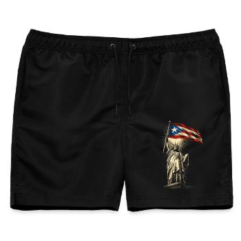 Puerto Rico Boricua - Männer Badeshorts - Schwarz - Vorne - AI Model Male 178 light (178cm)