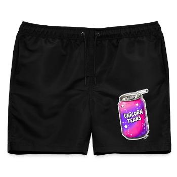 Unicorn Tears Limonadendose - Männer Badeshorts - Schwarz - Vorne - AI Model Male 178 light (178cm)