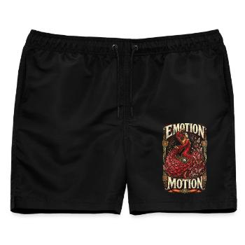 Flamenco Emotion In Motion - Männer Badeshorts - Schwarz - Vorne - AI Model Male 178 light (178cm)