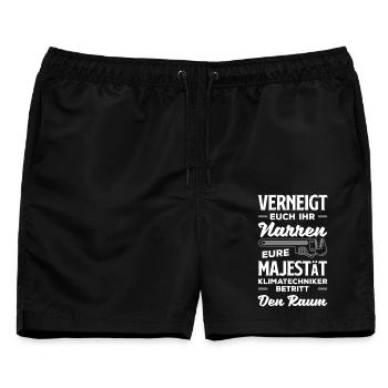 Kältetechniker Klimatechniker Handwerker Spruch - Männer Badeshorts - Schwarz - Vorne - AI Model Male 178 light (178cm)