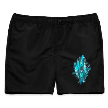 Kajak Paddeln – Kajakfahren Wassersport - Männer Badeshorts - Schwarz - Vorne - AI Model Male 178 light (178cm)