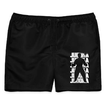 Judo Kämpfer - Männer Badeshorts - Schwarz - Vorne - AI Model Male 178 light (178cm)