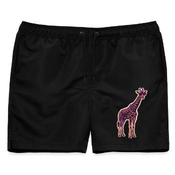 Coole Giraffe Sonnenbrille - Männer Badeshorts - Schwarz - Vorne - AI Model Male 178 light (178cm)
