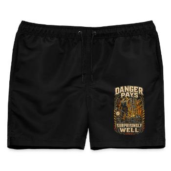 Bohrinsel Ölplattformarbeiter - Männer Badeshorts - Schwarz - Vorne - AI Model Male 178 light (178cm)