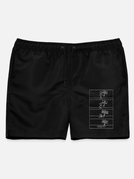 Es gibt kein Hochwasser.. - Männer Badeshorts - Schwarz