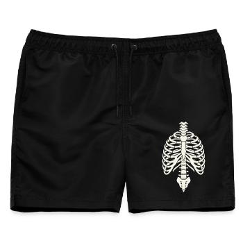 Anatomisches Skelett-Brustkorbdesign - Männer Badeshorts - Schwarz - Vorne - AI Model Male 178 light (178cm)