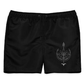 Lotus Lotusblume Yoga Pfeil - Männer Badeshorts - Schwarz - Vorne - AI Model Male 178 light (178cm)