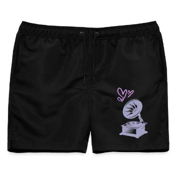 Musik Vintage Grammophon - Männer Badeshorts - Schwarz - Vorne - AI Model Male 178 light (178cm)