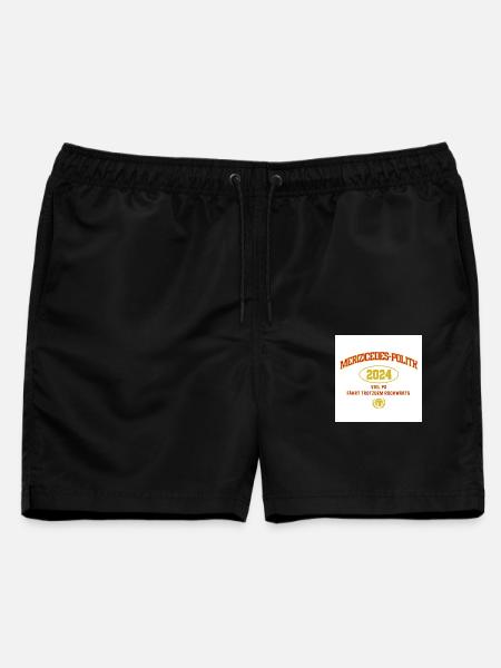 Humorvolles Politik Tshirt Merz - Männer Badeshorts - Schwarz