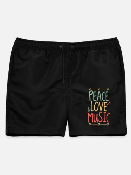 Peace Love Music Festival – Hippie Vibes - Männer Badeshorts - Schwarz