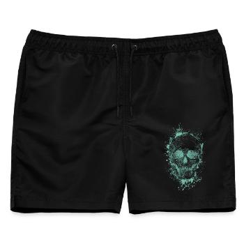 Schädel - Männer Badeshorts - Schwarz - Vorne - AI Model Male 178 light (178cm)