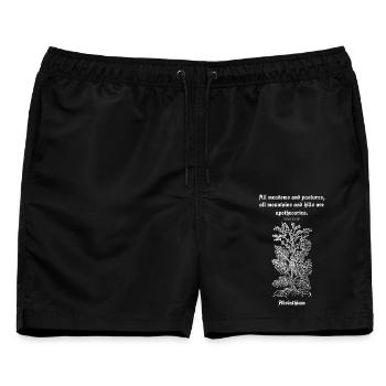 Lateinisches Zitat von Paracelsus – Absinthium Illustration - Männer Badeshorts - Schwarz - Vorne - AI Model Male 178 light (178cm)