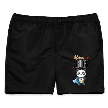 Kleiner Bruder Panda Superheld - Männer Badeshorts - Schwarz - Vorne - AI Model Male 178 light (178cm)
