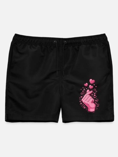 Finger Heart Kpop Koreanische Musik Süße Liebe Korea - Männer Badeshorts - Schwarz