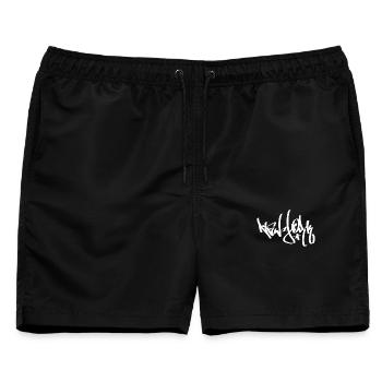 New York Graffiti Tag Handstyle 1 white - Männer Badeshorts - Schwarz - Vorne - AI Model Male 178 light (178cm)