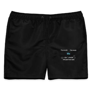 Cats and Dogs, Tier tatzen, besitzer, Halter - Männer Badeshorts - Schwarz - Vorne - AI Model Male 178 light (178cm)