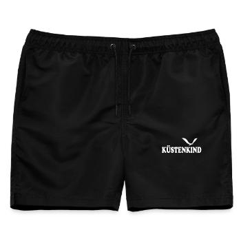 KÜSTENKIND - Männer Badeshorts - Schwarz - Vorne - AI Model Male 178 light (178cm)