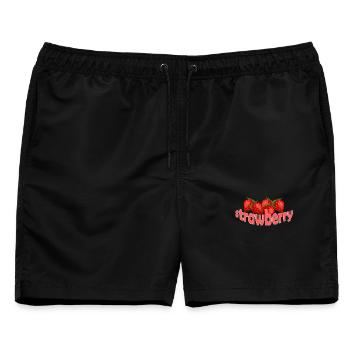 STRAWBERRY - Männer Badeshorts - Schwarz - Vorne - AI Model Male 178 light (178cm)