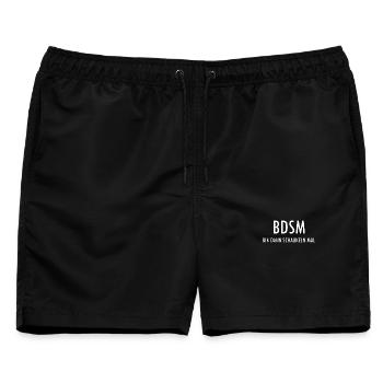 BDSM - Erkennungszeichen Fun-Shirt - Männer Badeshorts - Schwarz - Vorne - AI Model Male 178 light (178cm)