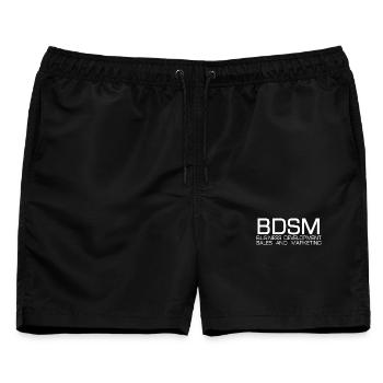Lustiges Fun-Shirt für Dich oder zum Verschenken - Männer Badeshorts - Schwarz - Vorne - AI Model Male 178 light (178cm)