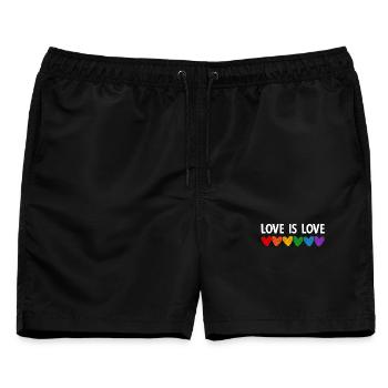 Liebe ist Liebe - Männer Badeshorts - Schwarz - Vorne - AI Model Male 178 light (178cm)