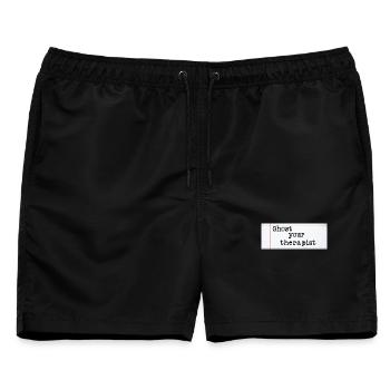 Ghost Your Therapist - Männer Badeshorts - Schwarz - Vorne - AI Model Male 178 light (178cm)