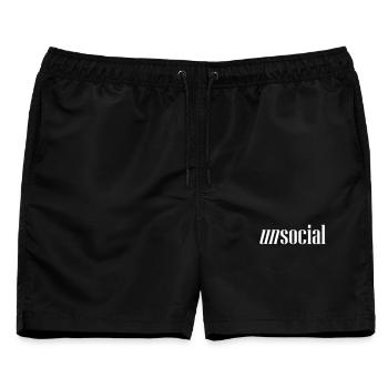 UNSOCIAL - Männer Badeshorts - Schwarz - Vorne - AI Model Male 178 light (178cm)
