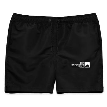 DER BAYERISCHE WALD - Männer Badeshorts - Schwarz - Vorne - AI Model Male 178 light (178cm)