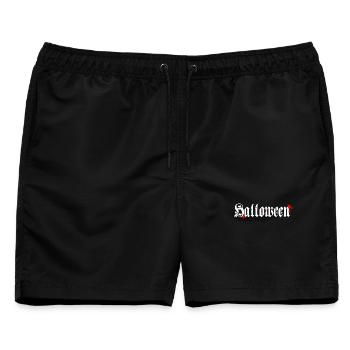 sprüche, Horror Motiv, coole Tees - Männer Badeshorts - Schwarz - Vorne - AI Model Male 178 light (178cm)