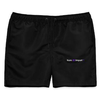 import 42 weiß - Männer Badeshorts - Schwarz - Vorne - AI Model Male 178 light (178cm)