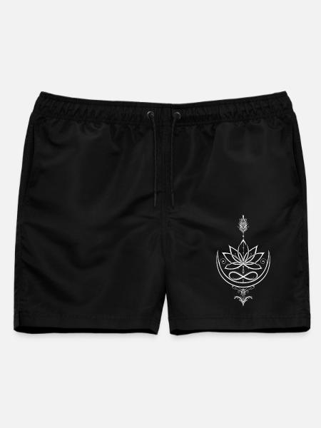 Lotus Lotusblume Yoga Pfeil - Männer Badeshorts - Schwarz