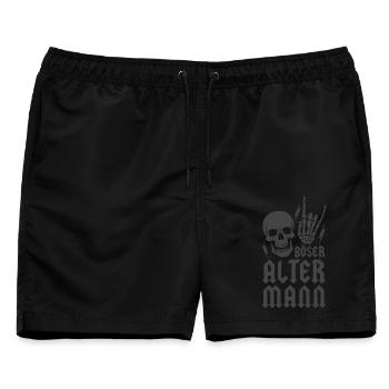 Böser alter Mann - Männer Badeshorts - Schwarz - Vorne - AI Model Male 178 light (178cm)