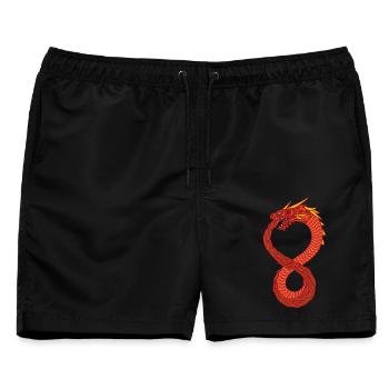 Unendlicher Drache - Männer Badeshorts - Schwarz - Vorne - AI Model Male 178 light (178cm)